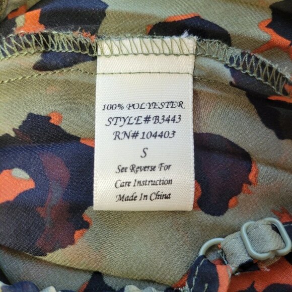 Women’s Unbranded Sheer Pleated Animal Print Halter Strappy Tank Top Size S - Picture 6 of 7